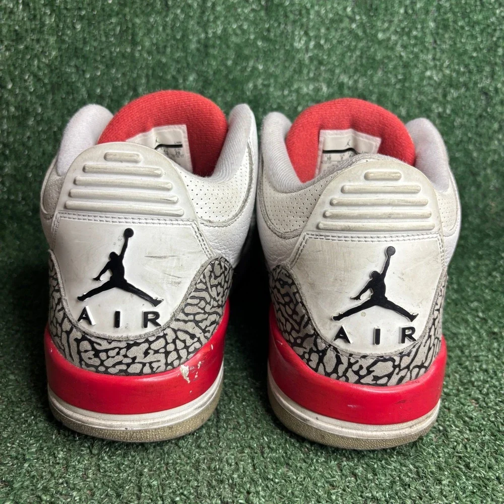 Jordan 3 Retro Katrina Hall of Fame Elephant Print Sneakers White Mens Size 10